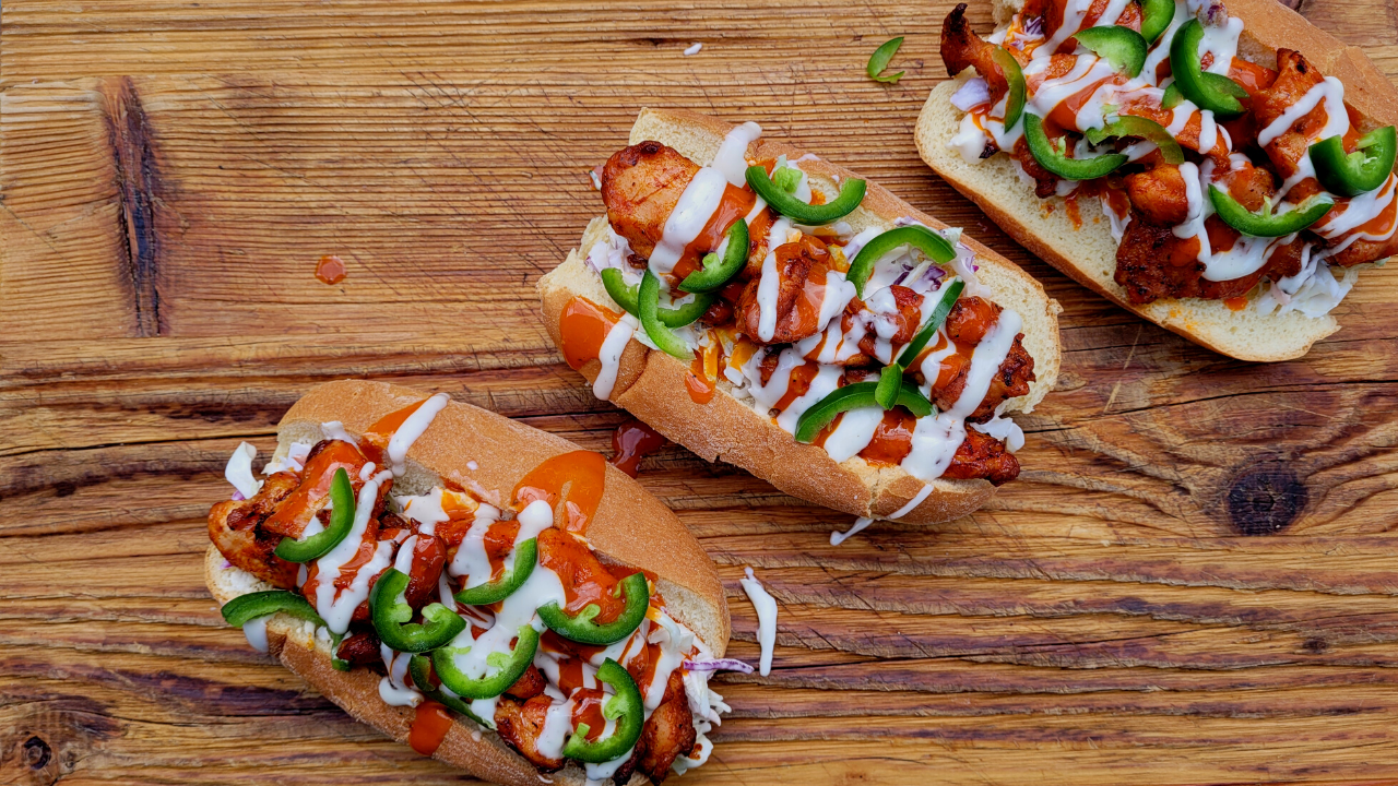 Buffalo Chicken Hot Dogs